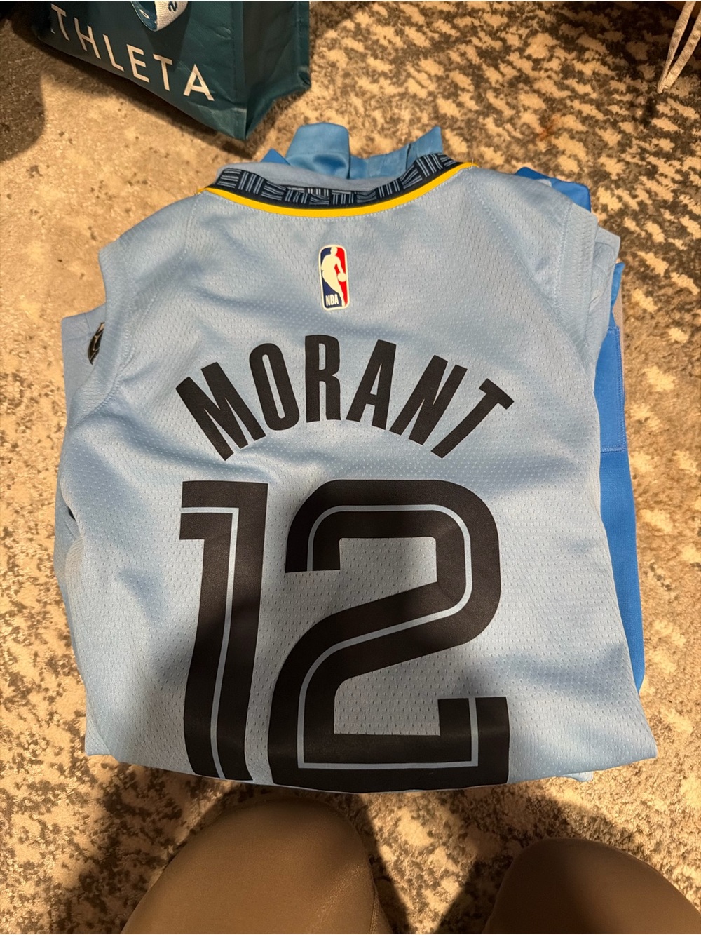 NBA Ja Morant #12 Jersey - Light Blue and Black